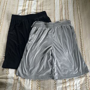 Boy’s Black & Gray Athletic Pull-On Shorts Size XL - 2 Pairs